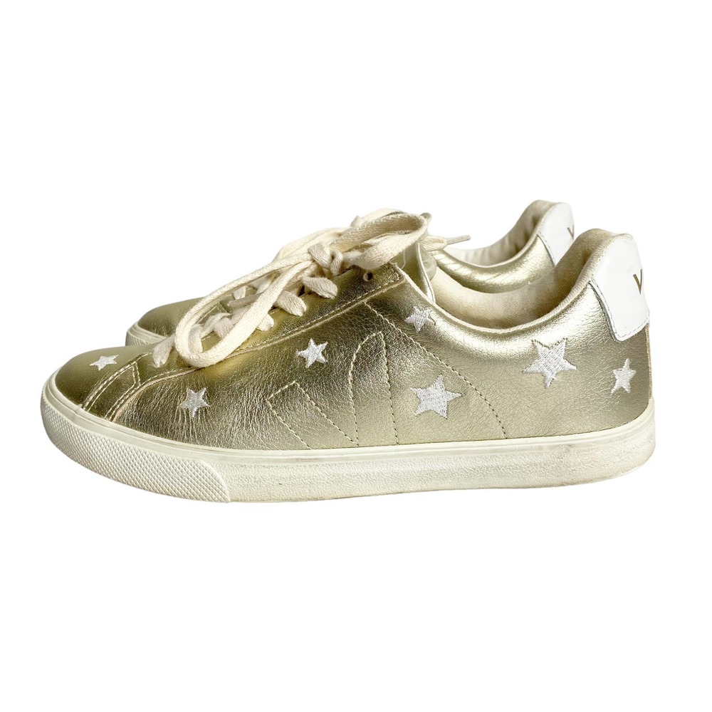 Veja Metallic Gold Star Sneakers
